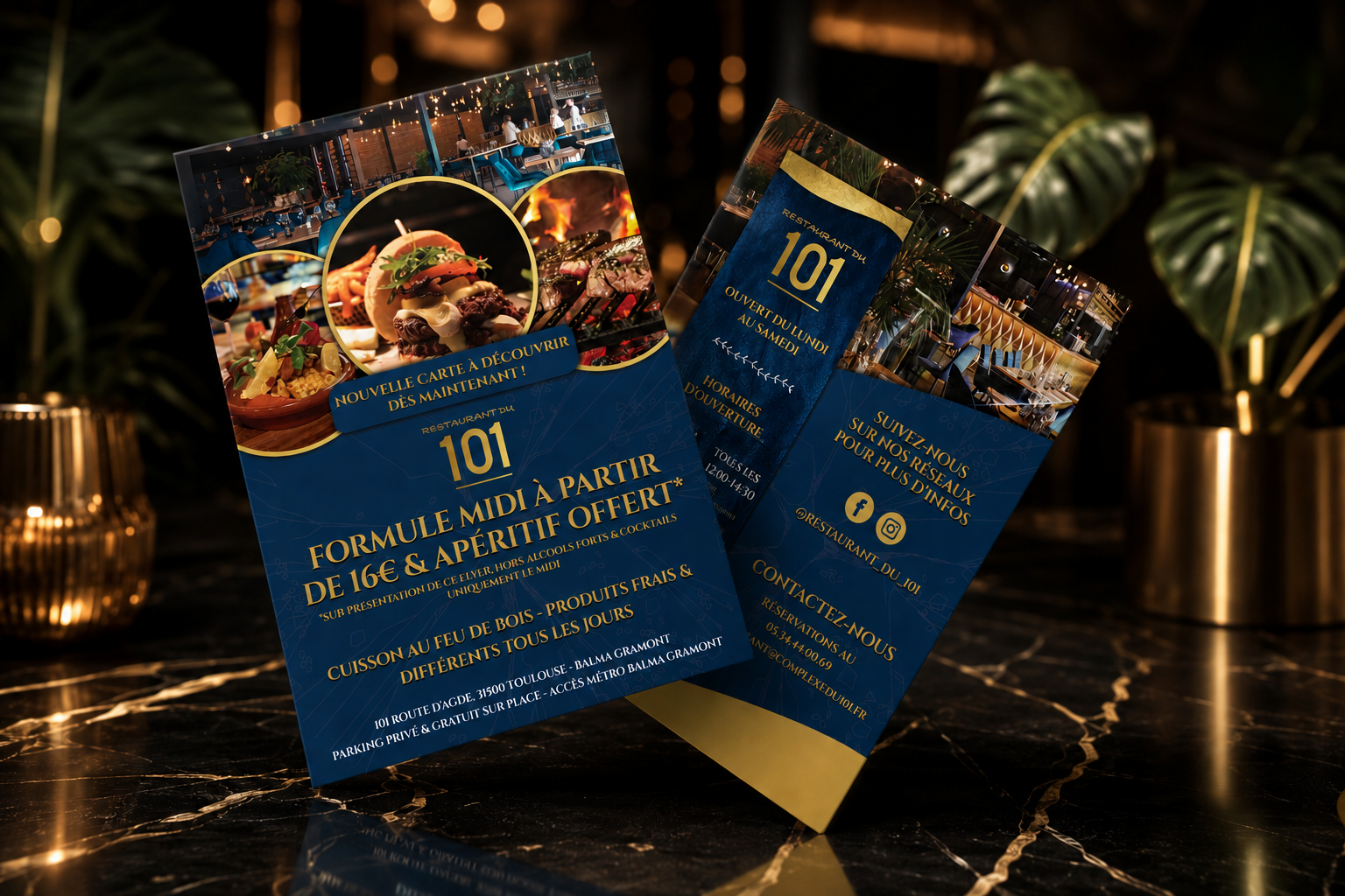 Mockup flyers — formules du midi