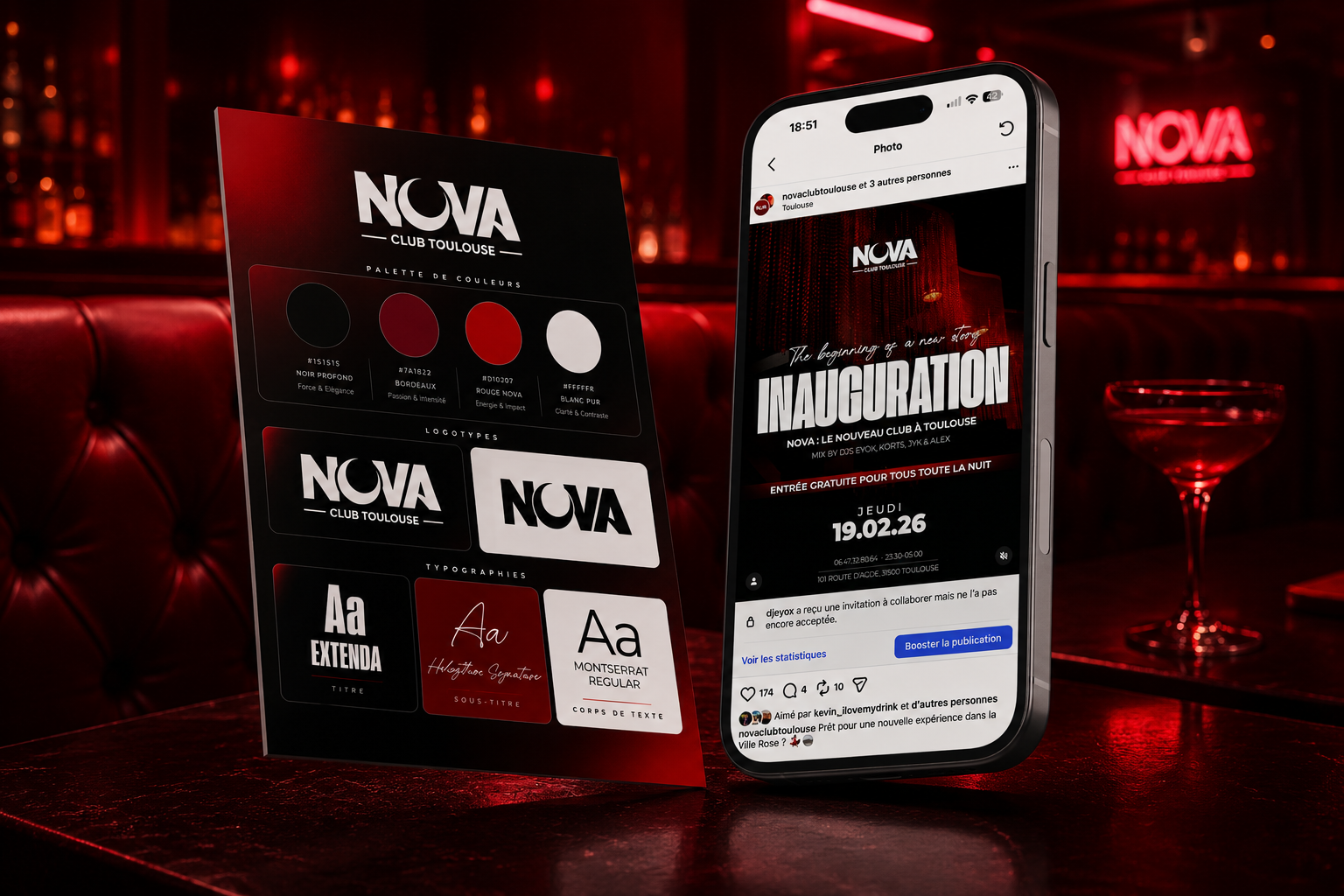 Charte graphique simplifiée — Nova Club